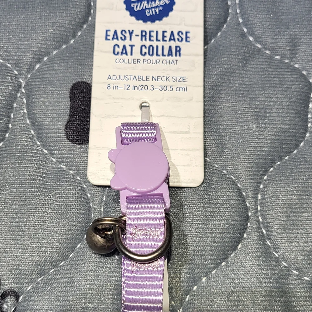 Whisker City NWT Exclusive Lavender Purple Easy Release Adult Cat Collar 8-12in